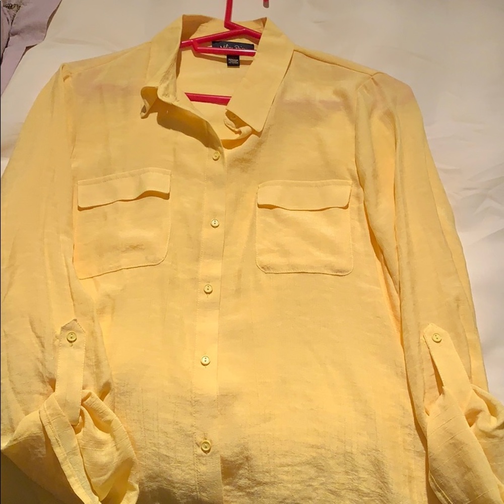 Women’s light weight button down roll up sleeves
